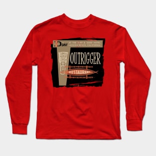 Vintage Outrigger Tiki Restaurant Distressed Long Sleeve T-Shirt